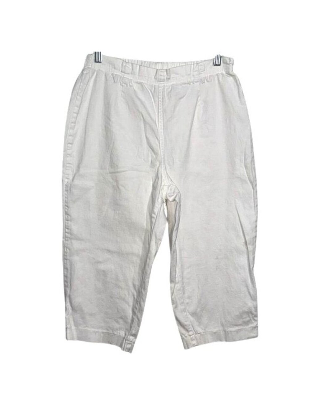 Croft & Barrow Womens White Capris Pants Stretch Size M Cotton Blend